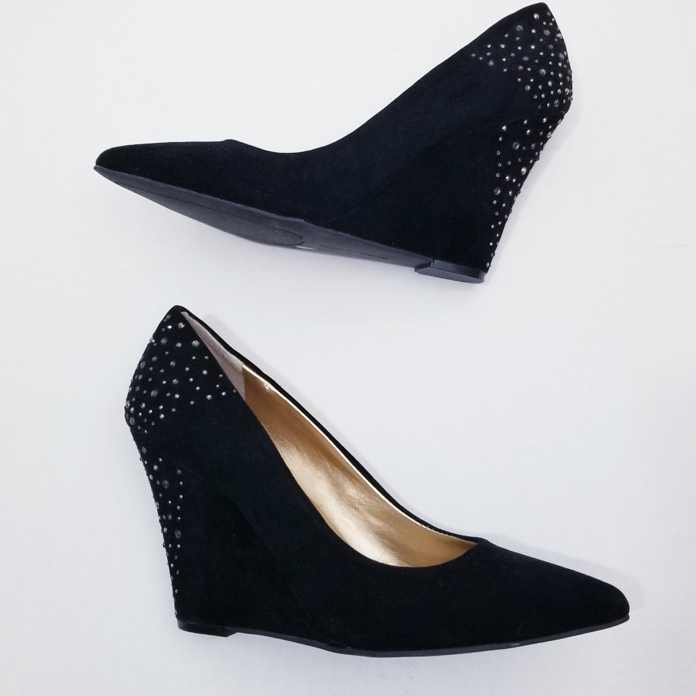 Bcbgeneration Black Suede Rhinestone Embellished … - image 2